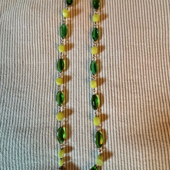 Jewelry - Vintage made in W Germany MCM Elegant Green and Yellow Beaded Necklace